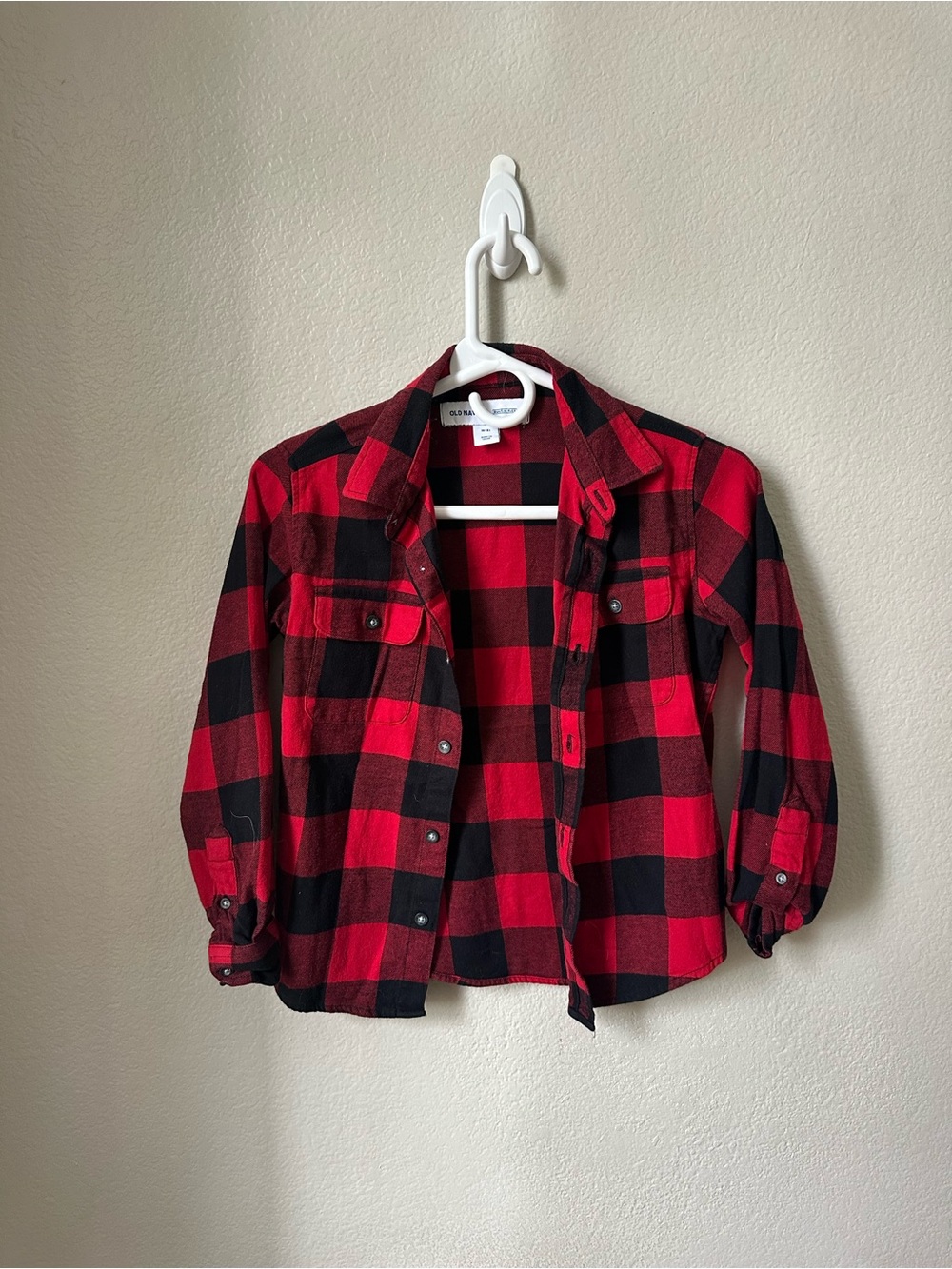 Old Navy Red and Black Buffalo Plaid Button-Down Shirt